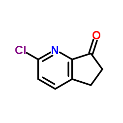 2-氯-5,6-二氢环戊并[B]吡啶-7-酮结构式