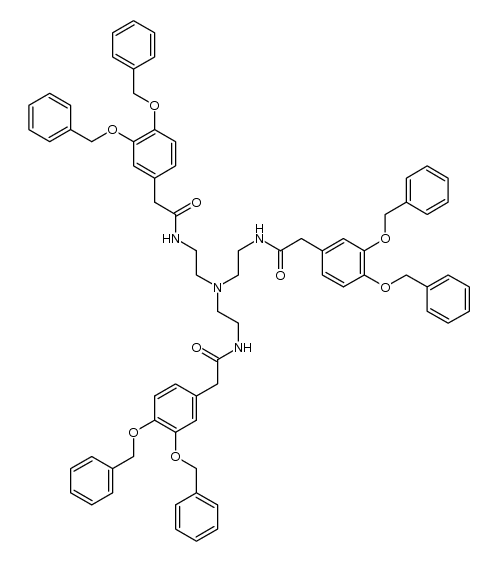 N,N',N''-(nitrilotris(ethane-2,1-diyl))tris(2-(3,4-bis(benzyloxy)phenyl)acetamide)结构式