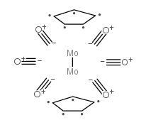 cyclopentadienylmolybdenum tricarbonyl dimer Structure