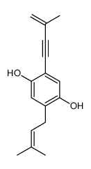 2-(3-methylbut-2-enyl)-5-(3-methylbut-3-en-1-ynyl)benzene-1,4-diol Structure