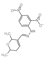 N-[(2,6-dimethyl-5,6-dihydro-2H-pyran-3-yl)methylideneamino]-2,4-dinitro-aniline结构式