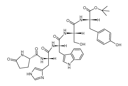L-pyroglutamyl-L-histidyl-L-trypthophyl-L-seryl-L-tyrosine tert-butyl ester结构式