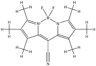 [[(3,4,5-三甲基-1H-吡咯-2-基)(3,4,5-三甲基-2H-吡咯-2-亚基)甲基]腈](二氟硼烷)结构式