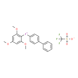 4-联苯基(2,4,6-三甲氧基苯基)碘鎓三氟甲烷磺酸盐结构式