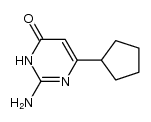 2-amino-6-cyclopentyl-3H-pyrimidin-4-one Structure