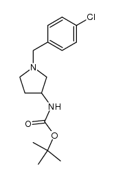 3-{(tert-butoxycarbonyl)amino}-1-(4-chlorobenzyl)-pyrrolidine Structure
