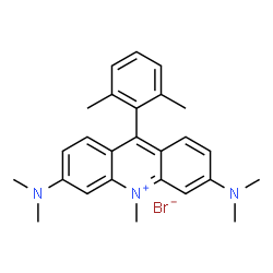 3,6-Bis(dimethylamino)-9-(2,6-dimethylphenyl)-10-methylacridin-10-ium bromide Structure