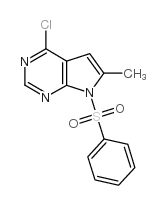 7-苯磺酰基-4-氯-6-甲基-7h-吡咯并[2,3-d]嘧啶结构式