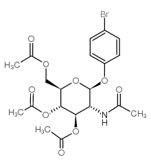 4-溴苯基2-乙酰氨基-3,4,6-三-o-乙酰基-2-脱氧-b-d-吡喃葡萄糖苷结构式