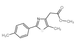 [5-甲基-2-(4-甲基苯基)-1,3-噻唑-4-基]乙酸甲酯结构式
