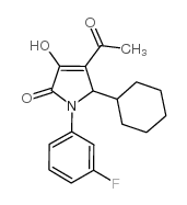 4-乙酰基-5-环己基-1-(3-氟苯基)-1,5-二氢-3-羟基-2H-吡咯-2-酮结构式