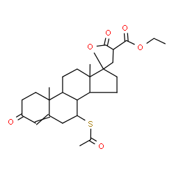 ethyl hydrogen 7α-(acetylthio)-17α-hydroxy-3-oxopregn-4-ene-21,21-dicarboxylate γ-lactone结构式