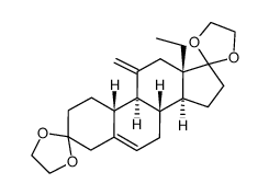 13-ethyl-11-methylenegon-5-ene-3,17-dione cyclic bis(1,2-ethanediyl acetal) Structure