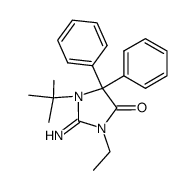 1-(1,1-Dimethylethyl)-3-ethyl-2-imino-5,5-diphenyl-4-imidazolidinone结构式