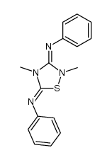 2,4-dimethyl-N,N'-diphenyl-[1,2,4]thiadiazolidine-3,5-diylidenediamine Structure