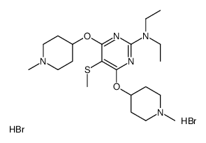 N,N-diethyl-4,6-bis[(1-methylpiperidin-4-yl)oxy]-5-methylsulfanylpyrimidin-2-amine,dihydrobromide结构式