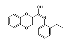 N-(2-ethylphenyl)-2,3-dihydro-1,4-benzodioxine-3-carboxamide结构式