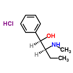 (1RS:2SR)-2-methylamino-1-phenyl-butanol-(1), hydrochloride Structure