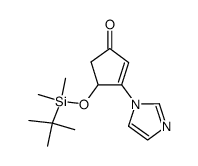 4-(dimethyl-t-butylsilyloxy)-3-imidazol-1-ylcyclopent-2-enone结构式