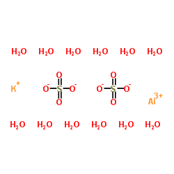 Aluminum potassium sulfate 12-hydrate structure