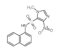 3-methyl-N-naphthalen-1-yl-5-nitro-imidazole-4-sulfonamide结构式