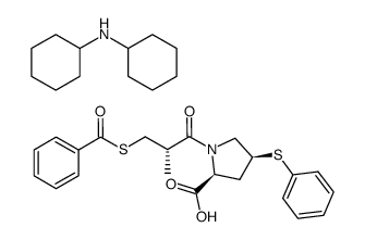 (4S)-1((2S)-3-(benzoylthio)-2-methylpropionyl)-4-(phenylthio)-L-proline, dicyclohexylamine salt结构式