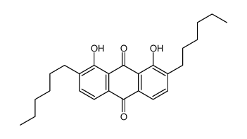 2,7-dihexyl-1,8-dihydroxyanthracene-9,10-dione结构式