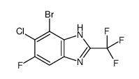 4-bromo-5-chloro-6-fluoro-2-(trifluoromethyl)-1H-benzimidazole Structure