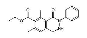 5,7-Dimethyl-4-oxo-3-phenyl-1,2,3,4-tetrahydro-phthalazine-6-carboxylic acid ethyl ester结构式