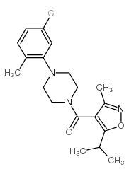 [4-(5-氯-2-甲基苯基)-1-哌嗪基][3-甲基-5-(1-甲基乙基)-4-异噁唑基]-甲酮结构式