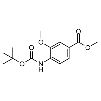 4-((叔丁氧基羰基)氨基)-3-甲氧基苯甲酸甲酯结构式