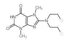 8-[bis(2-chloroethyl)amino]-3,7-dimethyl-purine-2,6-dione Structure