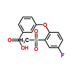 3-[4-Fluoro-2-(methylsulfonyl)phenoxy]benzoic acid结构式
