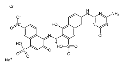 sodium,7-[(4-amino-6-chloro-1,3,5-triazin-2-yl)amino]-4-hydroxy-3-[(2Z)-2-(6-nitro-2-oxo-4-sulfonaphthalen-1-ylidene)hydrazinyl]naphthalene-2-sulfonic acid,chromium结构式