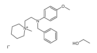 N-benzyl-4-methoxy-N-[2-(1-methylpiperidin-1-ium-1-yl)ethyl]aniline,ethanol,iodide结构式