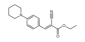 (E)-ethyl 2-cyano-3-(4-(piperidin-1-yl)phenyl)acrylate结构式
