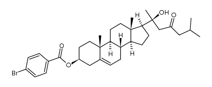 20-ξ-hydroxy-23-oxocholest-5-en-3β-yl p-bromobenzoate结构式