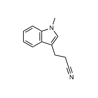 3-(1-甲基-1H-吲哚-3-基)丙腈结构式