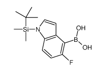 1-叔丁基二甲基硅基-5氟吲哚-4-硼酸结构式