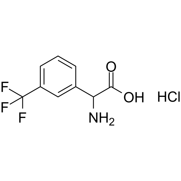 2-氨基-2-(3-三氟甲基苯基)乙酸盐酸盐结构式