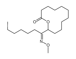 12-(C-hexyl-N-methoxycarbonimidoyl)-oxacyclododecan-2-one结构式