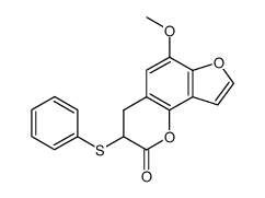6-methoxy-2-oxo-3-(phenylthio)-(2,3,4H)-furo(2,3-h)(1)benzopyran Structure