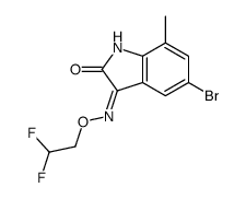 5-溴-7-甲基-1H-吲哚-2,3-二酮3-[O-(2,2-二氟-乙基)-肟]结构式
