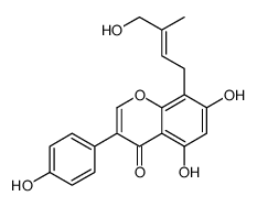 5,7-dihydroxy-8-(4-hydroxy-3-methylbut-2-enyl)-3-(4-hydroxyphenyl)chromen-4-one结构式