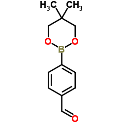 4-(5,5-二甲基-1,3,2-二氧杂己硼烷-2-基)苯甲醛结构式