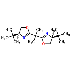 (S,S)-(-)-2,2'-异丙叉双(4-特丁基-2-噁唑啉)结构式