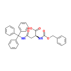 N-苄氧羰基-N'-三苯甲基-L-天冬酰胺结构式
