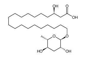 (R)-20-(((2R,3R,5R,6S)-3,5-dihydroxy-6-methyltetrahydro-2H-pyran-2-yl)oxy)-3-hydroxyicosanoic acid Structure