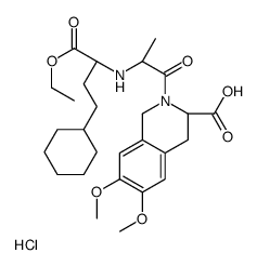 (3S)-2-[(2S)-2-[[(2S)-4-cyclohexyl-1-ethoxy-1-oxobutan-2-yl]amino]propanoyl]-6,7-dimethoxy-3,4-dihydro-1H-isoquinoline-3-carboxylic acid,hydrochloride Structure