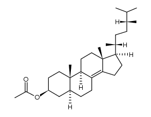 (24R)-α-methyl-5α-cholest-8(14)-en-3β-ol acetate结构式